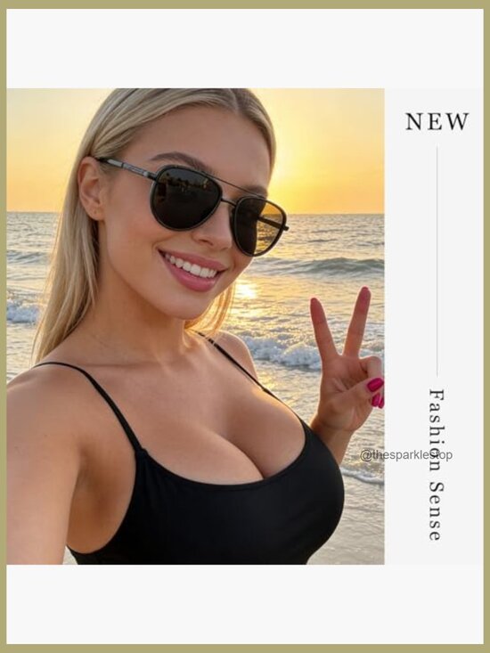Polarized Aviator Sunglasses UV Protection Tangle-Free Unisex Vintage Shades main image 5